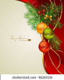 Christmas background with three evening balls