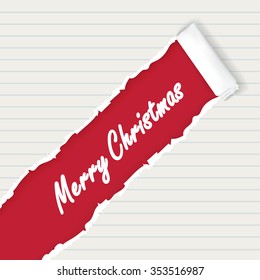 The Christmas background with torn paper effect. copy space for your text - vector
