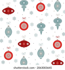 Christmas background with toys - vector image