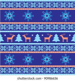 Christmas background traditional knitted motifs