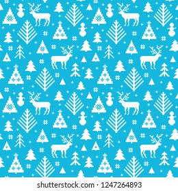 Christmas background of traditional kntted motives, seamless pattern