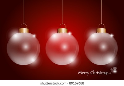 Christmas background with Transparent Christmas ball.