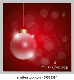 Christmas background with Transparent Christmas ball.