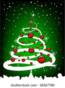 christmas background with tree