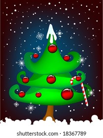 christmas background with tree