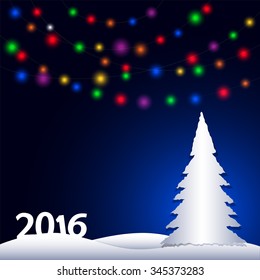 Christmas background with Christmas tree