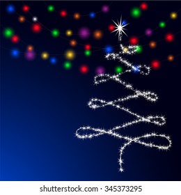 Christmas background with Christmas tree