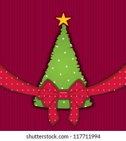 Christmas background with tree applique