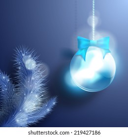 Christmas background with Christmas tree and Christmas ball