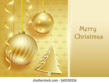 Christmas background with Christmas tree and baubles