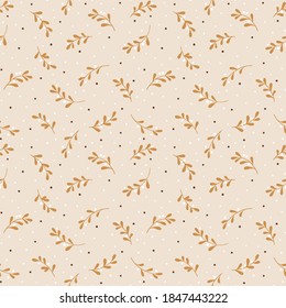 Christmas background with tree branches and snowflakes. Vector seamless pattern with mistletoe.