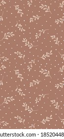 Christmas background with tree branches and snowflakes. Vector seamless pattern with mistletoe.