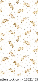 Christmas background with tree branches and snowflakes. Vector seamless pattern with mistletoe.