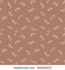 Christmas background with tree branches and snowflakes. Vector seamless pattern with mistletoe.