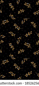 Christmas background with tree branches and snowflakes. Vector seamless pattern with mistletoe.