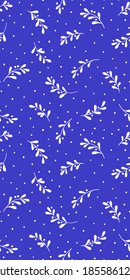 Christmas background with tree branches and snowflakes. Vector seamless pattern with mistletoe.