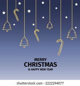 Christmas Background with Tree and Candy