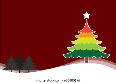 Christmas background with Christmas tree colorful vector for background illustration.