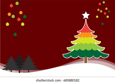 Christmas background with Christmas tree colorful vector for background illustration.