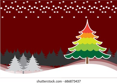 Christmas background with Christmas tree colorful vector for background illustration.