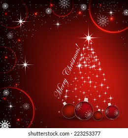 Christmas background with christmas tree and decoration