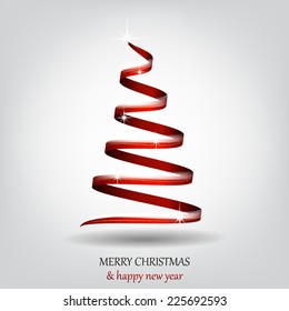 Christmas background with christmas tree and decoration/vector illustration