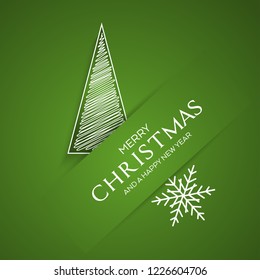 Christmas background with tree design and snowflake