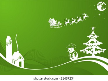Christmas background with tree, element for design, vector illustration