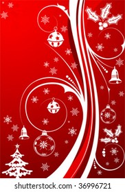 Christmas background with tree, element for design, vector illustration
