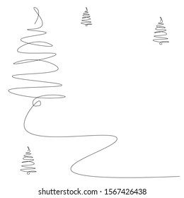 Christmas background with tree forest winter vector illustration