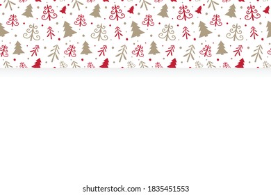 Christmas background with tree icons and copyspace. Vector