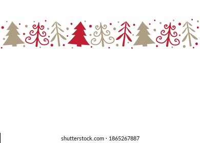 Christmas background with tree icons and copyspace. Vector