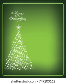 Christmas background with tree made from snow, vector