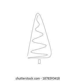 Fondo de Navidad con dibujo de una línea de árbol, ilustración vectorial