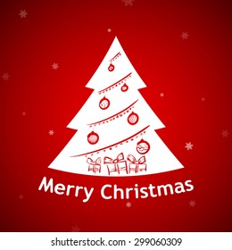 Christmas background. Tree with ornaments. Vector Image Stock.