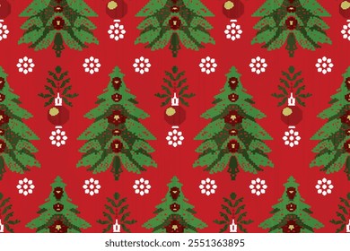 christmas background and christmas tree with the pixel pattern style, Pixel Pattern Seamless Digital Papers Printable,Commercial Use,Oriental Flora Damask embroidery Wallpaper,Fabric, Clothing,Instant