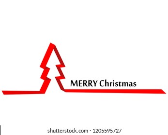 Christmas background, tree of red ribbon