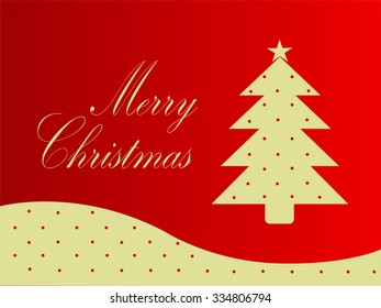 Christmas background with tree red and white color simple vector