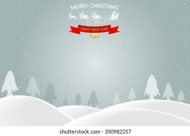 Christmas background with Christmas tree and Santa