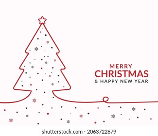 Christmas background. Christmas tree scribble card design. Vector illustration.