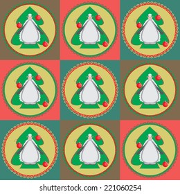 Christmas background with Christmas tree and sheep is a symbol of the new year