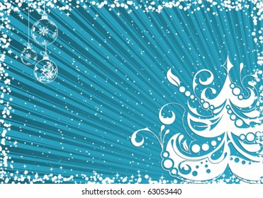 Christmas background with Tree and Snow, element for design, vector illustration