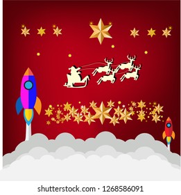christmas background with tree and snowflakes