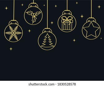 christmas background with christmas tree spheres star gift illuminated snowflake and mistletoe