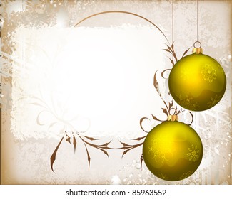 Christmas background with tree toys
