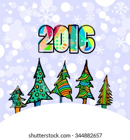 Christmas background with Christmas tree. Vector