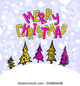 Christmas background with Christmas tree. Vector