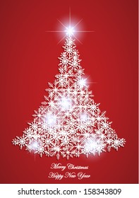 Christmas background with Christmas tree. Vector eps10.