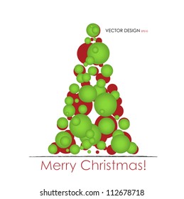 Christmas background with Christmas tree, vector illustration.