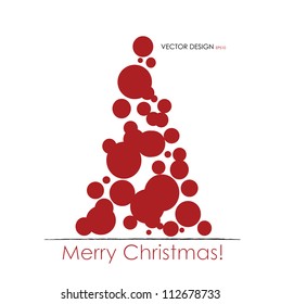 Christmas background with Christmas tree, vector illustration.